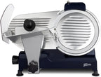 H.Koenig MSX250 Professional Precision Electric Meat Slicer 0-12 mm Cutting Thickness 25 cm Italian Blade Integrated Sharpener Wide Tray 282 RPM Silver