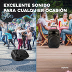 Vonyx Verve46 Powerful Bluetooth Speaker 1000 W, Portable Powered Speaker with Karaoke Microphone, Bluetooth Speaker USB, SD, MP3, AUX, 2 UHF Microphones, Remote Control, Subwoofer 15 Inches, Black
