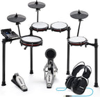 Alesis Nitro Max Kit Batería Electrónica con Parches Silenciosos de Malla, Caja de Doble Zona de 10", Bluetooth, 440+ Sonidos Auténticos, Lecciones Drumeo, USB MIDI, Pedal de Bombo