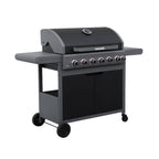 Barbacoa De Gas Edmond Negra - 6 Quemadores + 1 Fuego Lateral | Sweeek