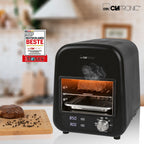 Barbacoa Grill Eléctrica Infrarrojos, Parrilla Cerámica, 5 Programas Cocinado, 850ºc,  Interior Negro 1600w Clatronic Ebg 3760