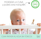 Cuna Colecho de Bebe, Kit para Unir la Cuna con la Cama, Colchón HR Morfeo Certificado Oeko-Tex® y CertiPUR, 4 Ruedas, Sábana Bajera y Encimera de Algodón Natural. Indi CoolDreams CoolDreams