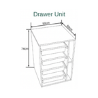 Horn Elements Drawers - White Ash (Self Assembly)