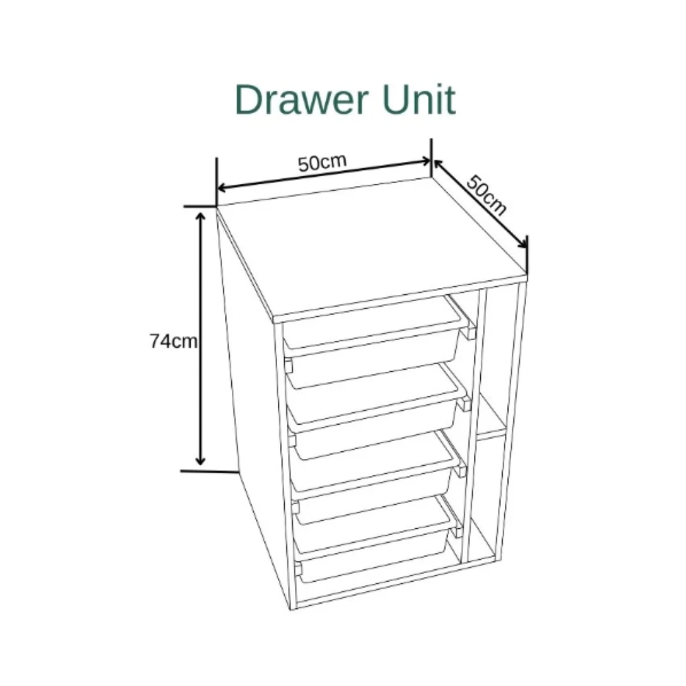 Horn Elements Drawers - White Ash (Self Assembly)