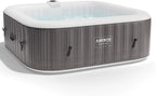 Arebos Spa whirlpool 2400W | Outdoor swimming pool | for 6 people 185 x 185 cm | 130 massage jets | 910 L with heating | Push button inflation function | Incl. cover | Bubble Spa & Welln