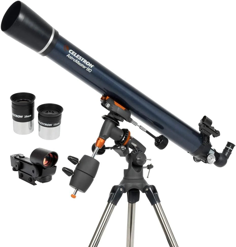 Celestron 31051 AstroMaster 130EQ, Telescopio reflector newtoniano con accionamiento por motor, azul oscuro
