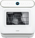 COMFEE Countertop Dishwasher, Mini Desktop Dishwasher with 6 Programs, Steam Wash, Baby Care and Fruit Wash, No Plumbing, Delayed Start, 72 Hours Storage, White