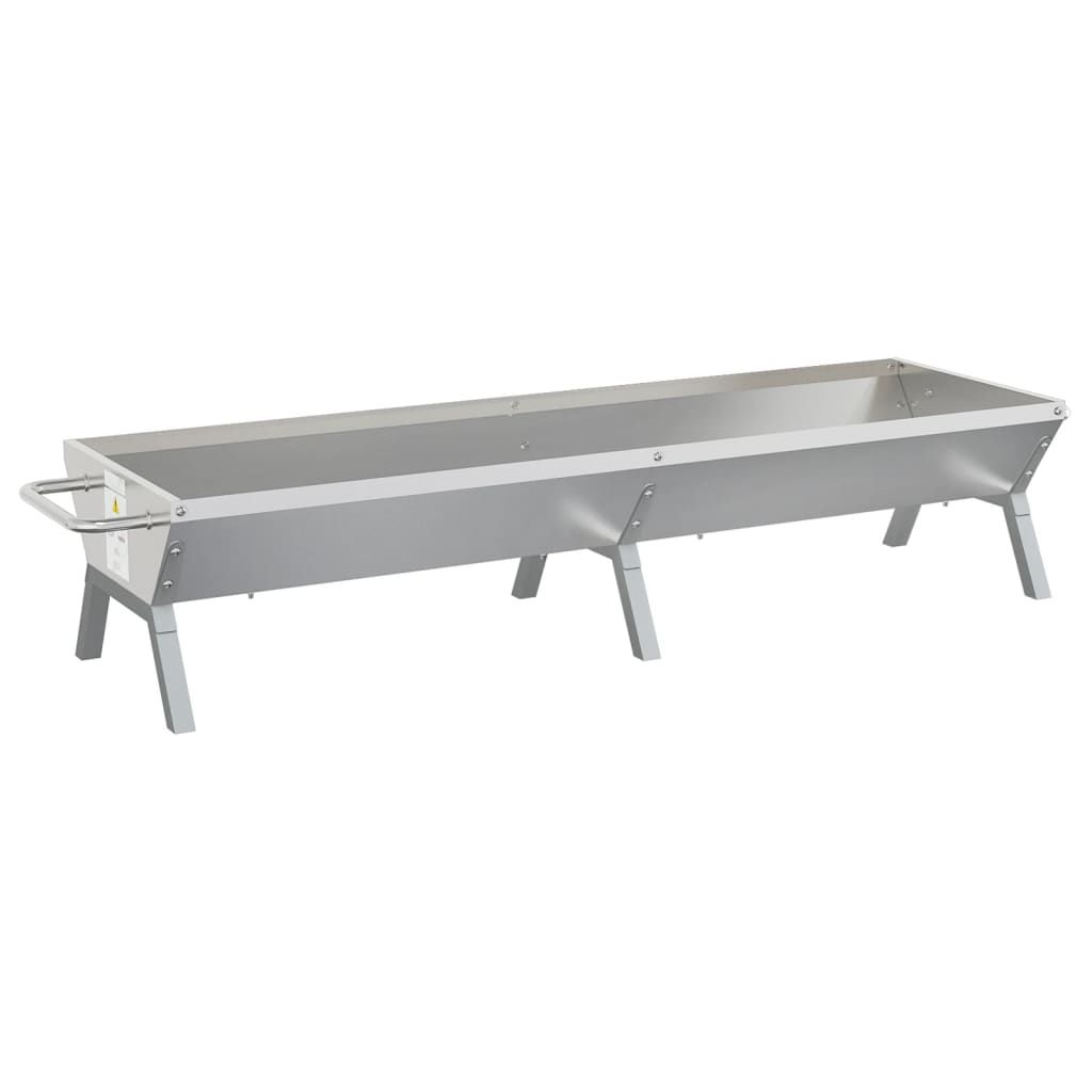 Bandeja Para Barbacoa Acero Inoxidable Plateado 158x42x31 Cm Vidaxl