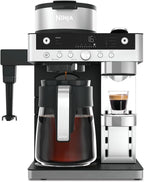 Ninja Prestige CFN802EU 2-in-1 Filter and Pod Coffee Maker with Built-In Frother, Brews Lattes, Iced Coffee and Flat Whites, Black