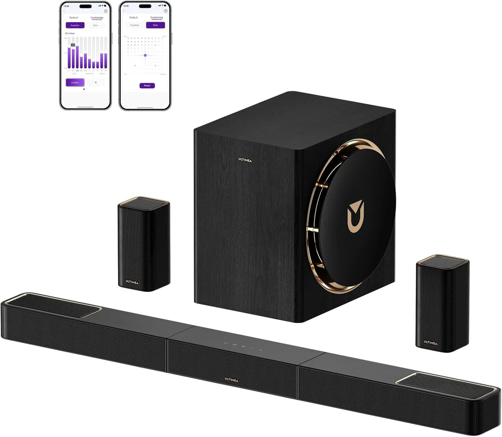 ULTIMEA 5.1.2ch Soundbar with Dolby Atmos, Up-Firing Upper Speakers, Wireless Subwoofer and 2 Rear, 460W, HDMI eARC, BT 5.4, Skywave F40 Boom Home Theater System