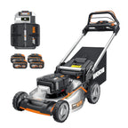 WORX WG737E Nitro Lawn Mower with Battery 40 V (2 x 20 V), Powerful Brushless Motor, Cutting Width 37 cm, 6 Levels of Cutting Height (20 – 70 mm), 40 L Grass Catcher Sack