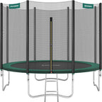 SONGMICS - Children's Outdoor Trampoline Diameter 183/244/305/366/427 cm, External Protection Net, Safety Cushions, Ladder, Straight Post 180 cm High, Steel Frame