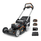 WORX WG737E Nitro Lawn Mower with Battery 40 V (2 x 20 V), Powerful Brushless Motor, Cutting Width 37 cm, 6 Levels of Cutting Height (20 – 70 mm), 40 L Grass Catcher Sack