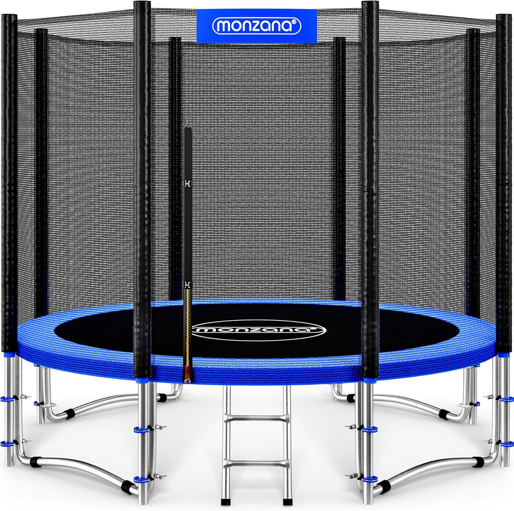 MONZANA® Trampolin Ø 183/244/305/366/427 cm Trampoline Garden Safety Net TÜV Süd GS Edge Protectors Ladder Set Complete