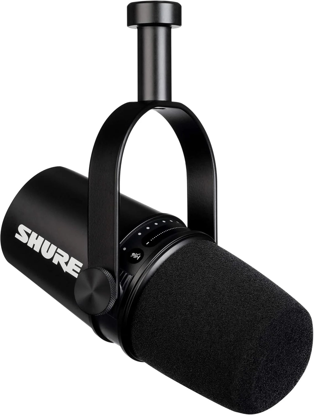 Shure MV7+ Dynamic Podcast Microphone, OBS Certified, Enhanced Audio, LED Panel, USB-C and XLR Outputs, Digital Anti-Pop Filter, Reverb Effects, Black