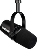 Shure MV7+ Dynamic Podcast Microphone, OBS Certified, Enhanced Audio, LED Panel, USB-C and XLR Outputs, Digital Anti-Pop Filter, Reverb Effects, Black