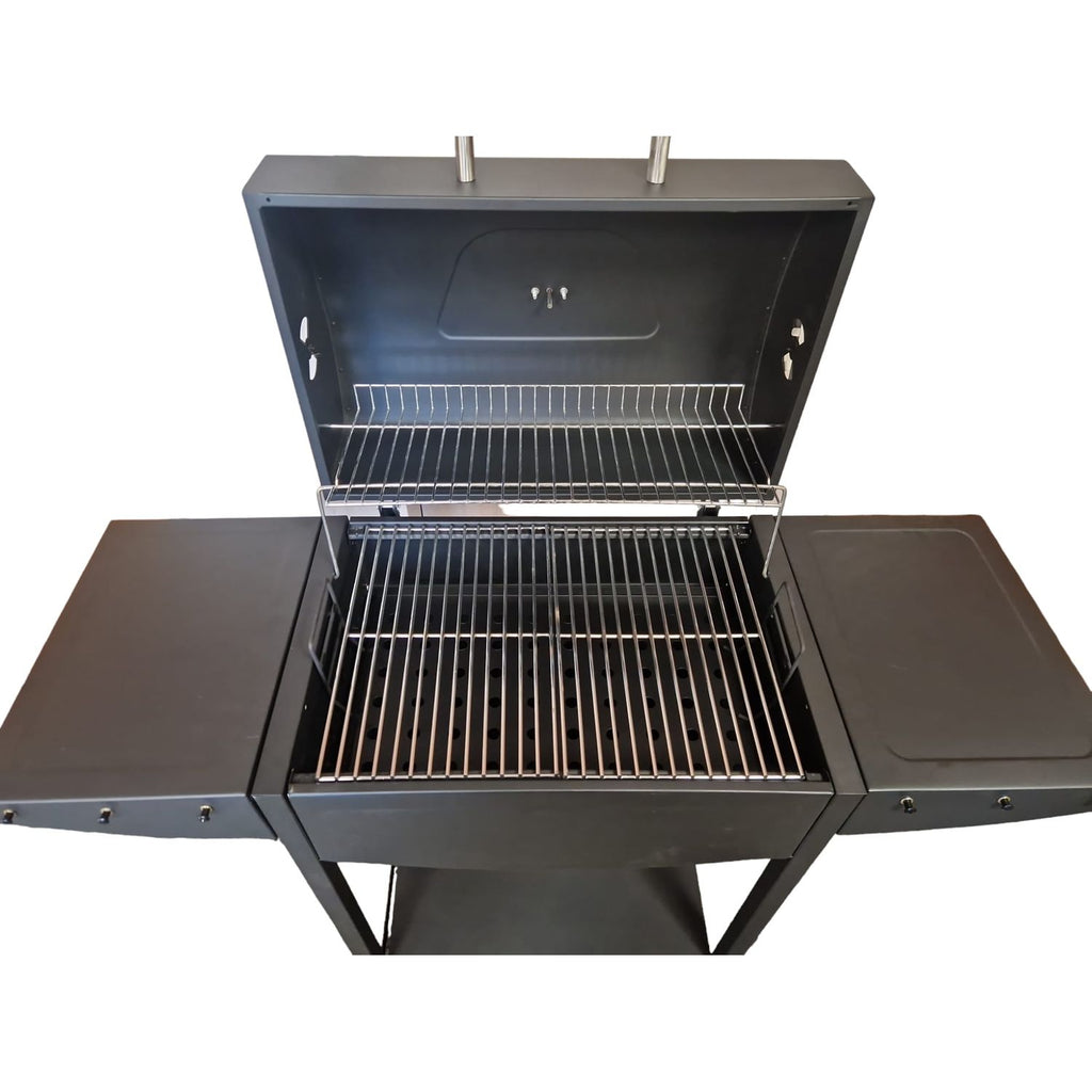 Barbacoa De Carbón Xxl Con Tapa Y Ruedas Elecsan Bq112