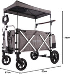 FUXTEC FX-CTL900 Premium Grey, Original Folding Trolley for Children, Ideal Garden, Beach or City, Push or Pull, Load up to 75 kg.
