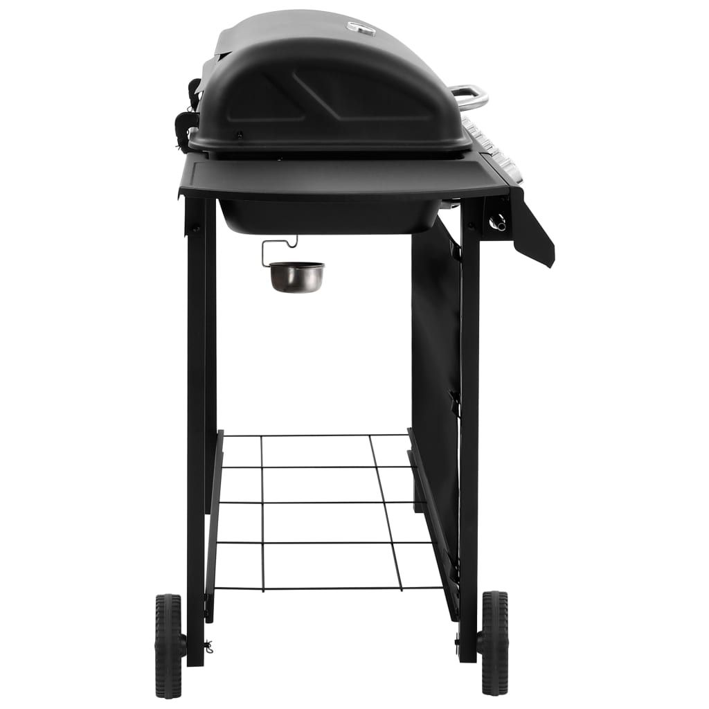 Barbacoa De Gas Con 6 Fogones Negra Vidaxl