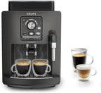 Krups Rome, Superautomatic coffee maker, Water tank 1.7 L, 3 temperature levels, 3 intensity levels, 15 bars, Metal conical grinder, Easy control panel, Black, EA810870