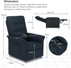 FLEXISPOT Sillón de Relax Eléctrico con Respaldo Ajustable, Reclinable de 105° a 155°, Sillon Reclinable, Sofá Relax Ergonómico Sillón para Dormitorio, Salón y Cine en casa (Gris Oscuro)