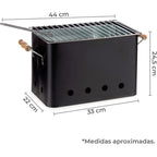 Barbacoa Portatil De Carbón Pequeña Rectangular De Hierro Y Zinc