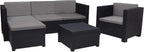 SP Berner - Shaf - Manhattan | Outdoor Living Room Furniture Set - 5 Seater Outdoor Garden Furniture Set | Made in Spain with Recycled Materials - Graphite Colour