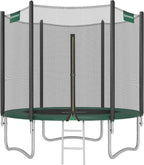 SONGMICS - Children's Outdoor Trampoline Diameter 183/244/305/366/427 cm, External Protection Net, Safety Cushions, Ladder, Straight Post 180 cm High, Steel Frame