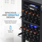 2026 Refrigerador de Vinos Independiente Newair® – 28 Botellas (48 cm), Doble Zona, Acero Inoxidable