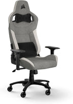 Corsair T3 RUSH Fabric Gaming Chair (2023) – Racing Inspired Design – Soft Fabric Exterior – Padded Neck Pillow and Memory Foam Lumbar Support – Charcoal