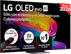 LG OLED65C54LA - TV 65", OLED EVO 4K, Smart TV AI C5, WebOS 25, Super Upscaling, Dolby Vision and Dolby Atmos, AMD FreeSync, Alexa/Google Assistant, Black