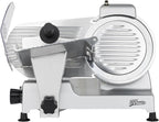 H.Koenig MSX250 Professional Precision Electric Meat Slicer 0-12 mm Cutting Thickness 25 cm Italian Blade Integrated Sharpener Wide Tray 282 RPM Silver
