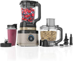 Ninja Detect Power Pro 3-in-1 Food Processor Blender (1200W), 3 x 700 ml Cups and Dough Blade, Ideal for Mixing, Chopping and Beating, Gold Stone, TB401EUSTGD