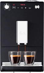 Melitta, Solo E950-222, Superautomatic Coffee Maker with Grinder, 15 Bars, Espresso Bean Coffee, Automatic Cleaning, Customizable, Pure Black