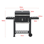 Barbacoa De Carbón Arnad Con 2 Estantes Acero 105x135x48cm - Negro [casa.pro]