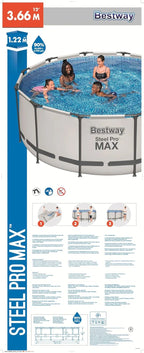 Bestway Steel Pro MAX 12' x 48"/3.66m x 1.22m Pool Set