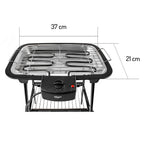 Barbacoa Eléctrica Con Patas, Parrilla Cromada, Ajuste Temperatura, Interior /exterior, Desmontable Negro 2000w Adler Ad 6602
